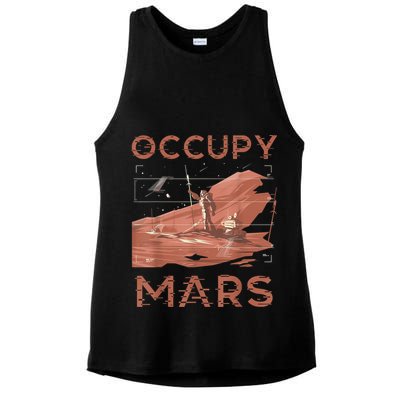 Occupy Mars Shirts Space Exploration Colonize Planet Mars Ladies PosiCharge Tri-Blend Wicking Tank