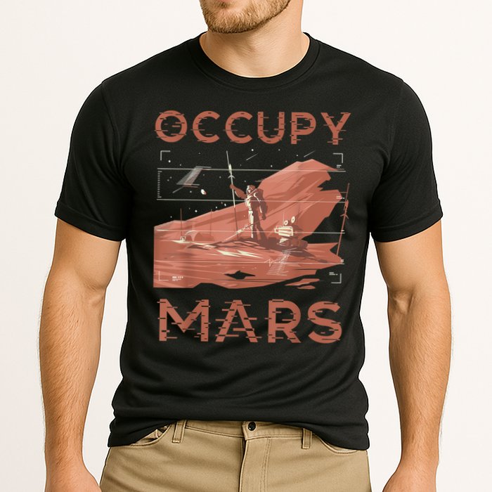 Occupy Mars Shirts Space Exploration Colonize Planet Mars Performance Shirt