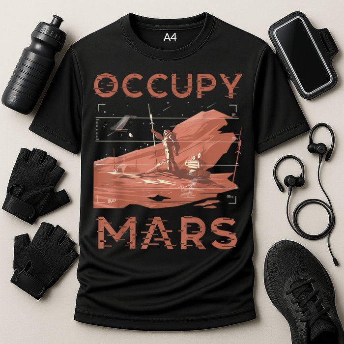 Occupy Mars Shirts Space Exploration Colonize Planet Mars Performance Shirt