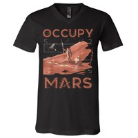 Occupy Mars Shirts Space Exploration Colonize Planet Mars V-Neck T-Shirt