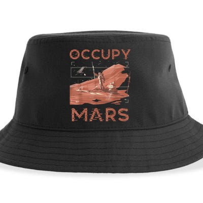Occupy Mars Shirts Space Exploration Colonize Planet Mars Sustainable Bucket Hat