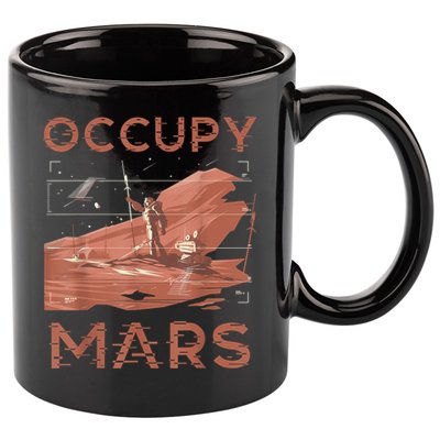 Occupy Mars Shirts Space Exploration Colonize Planet Mars 11oz C Handle Ceramic Mug