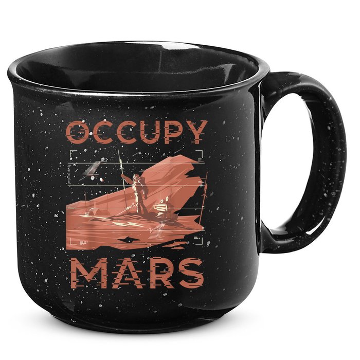 Occupy Mars Shirts Space Exploration Colonize Planet Mars 15oz Campfire Ceramic Mug