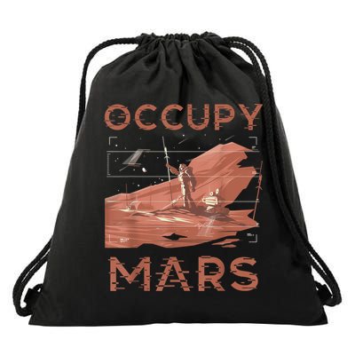 Occupy Mars Shirts Space Exploration Colonize Planet Mars Drawstring Bag