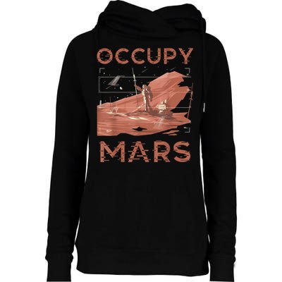 Occupy Mars Shirts Space Exploration Colonize Planet Mars Womens Funnel Neck Pullover Hood