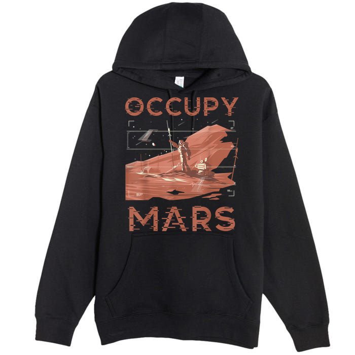 Occupy Mars Shirts Space Exploration Colonize Planet Mars Premium Pullover Hoodie