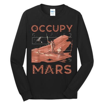Occupy Mars Shirts Space Exploration Colonize Planet Mars Tall Long Sleeve T-Shirt