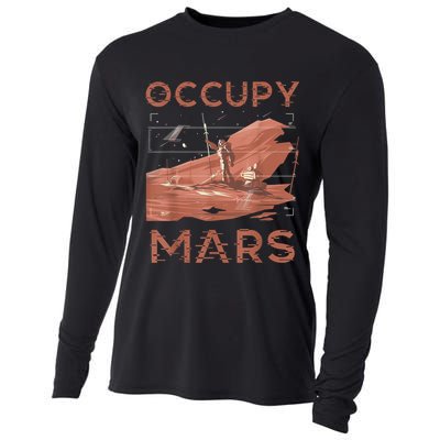Occupy Mars Shirts Space Exploration Colonize Planet Mars Cooling Performance Long Sleeve Crew