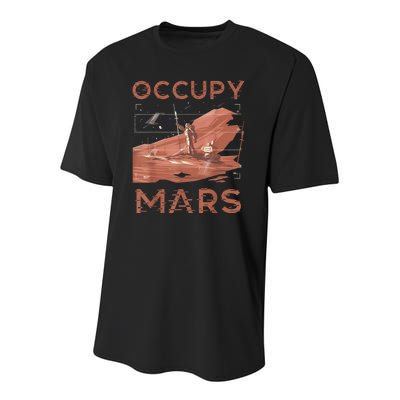 Occupy Mars Shirts Space Exploration Colonize Planet Mars Youth Performance Sprint T-Shirt