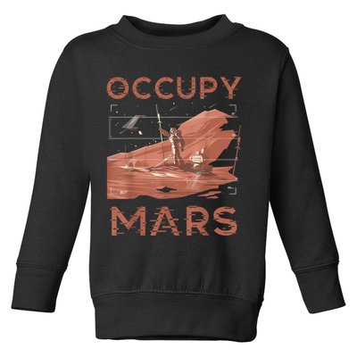 Occupy Mars Shirts Space Exploration Colonize Planet Mars Toddler Sweatshirt
