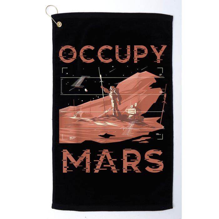 Occupy Mars Shirts Space Exploration Colonize Planet Mars Golf Towel