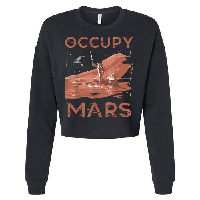 Occupy Mars Shirts Space Exploration Colonize Planet Mars Cropped Pullover Crew