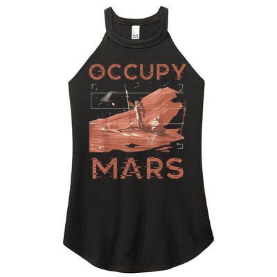 Occupy Mars Shirts Space Exploration Colonize Planet Mars Women's Perfect Tri Rocker Tank