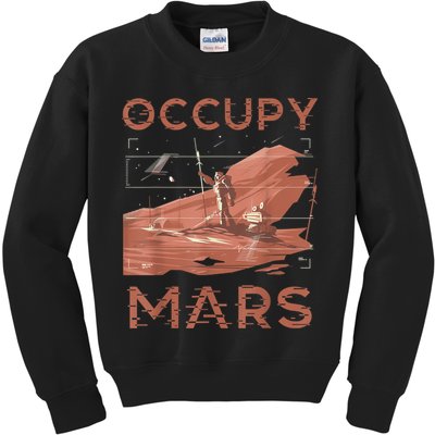 Occupy Mars Shirts Space Exploration Colonize Planet Mars Kids Sweatshirt