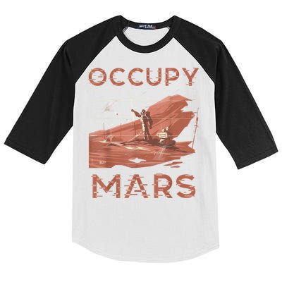 Occupy Mars Shirts Space Exploration Colonize Planet Mars Kids Colorblock Raglan Jersey