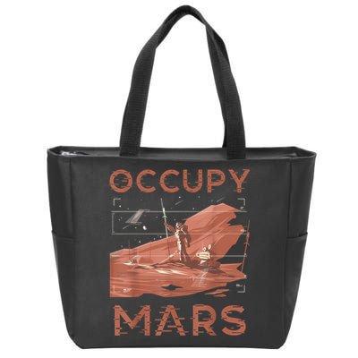 Occupy Mars Shirts Space Exploration Colonize Planet Mars Zip Tote Bag