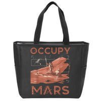 Occupy Mars Shirts Space Exploration Colonize Planet Mars Zip Tote Bag