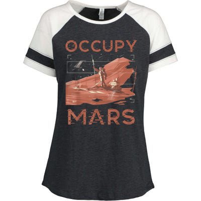 Occupy Mars Shirts Space Exploration Colonize Planet Mars Enza Ladies Jersey Colorblock Tee