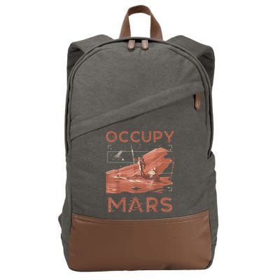 Occupy Mars Shirts Space Exploration Colonize Planet Mars Cotton Canvas Backpack