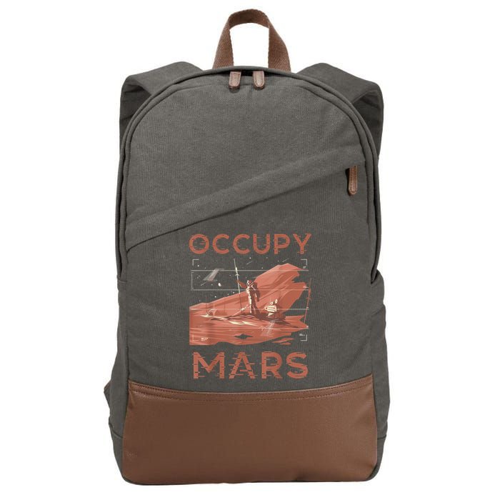 Occupy Mars Shirts Space Exploration Colonize Planet Mars Cotton Canvas Backpack