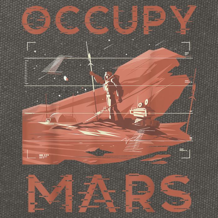 Occupy Mars Shirts Space Exploration Colonize Planet Mars Cotton Canvas Backpack