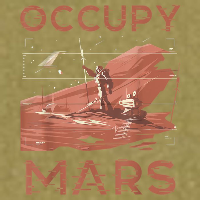 Occupy Mars Shirts Space Exploration Colonize Planet Mars Garment-Dyed Women's Muscle Tee