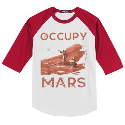 Occupy Mars Shirts Space Exploration Colonize Planet Mars Kids Colorblock Raglan Jersey