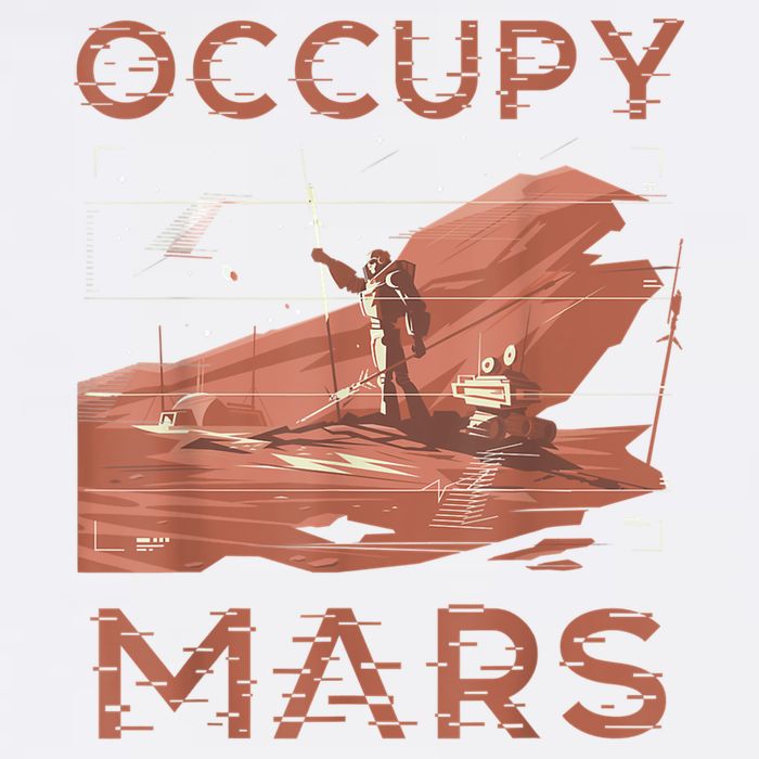 Occupy Mars Shirts Space Exploration Colonize Planet Mars Garment-Dyed Sweatshirt