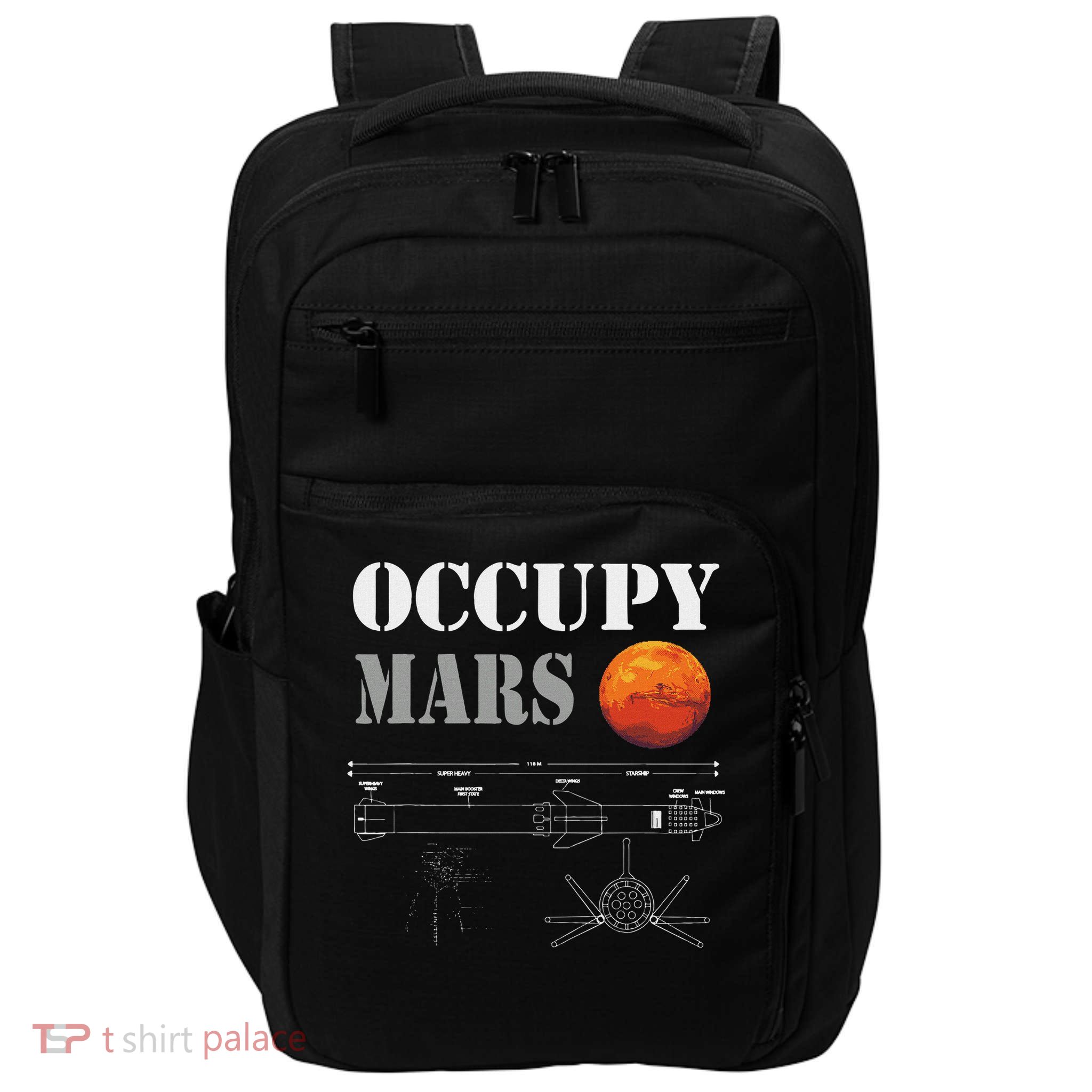 Occupy Mars Starship Rocket Impact Tech Backpack