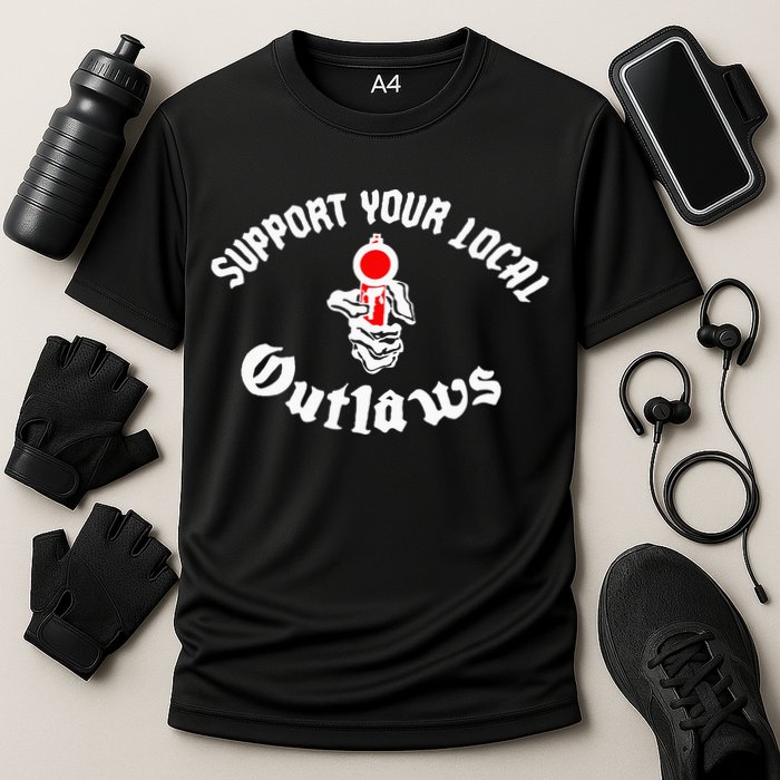 Outlaw Mc Support Cooling Performance Crew T-Shirt