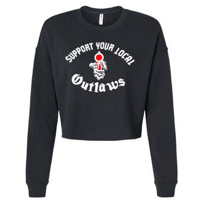 Outlaw Mc Support Cropped Pullover Crew