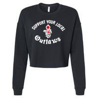 Outlaw Mc Support Cropped Pullover Crew