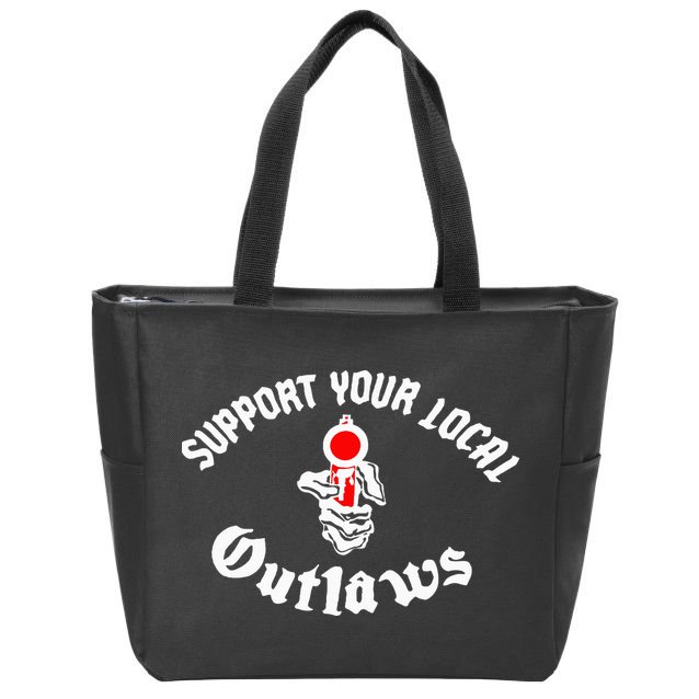 Outlaw Mc Support Zip Tote Bag