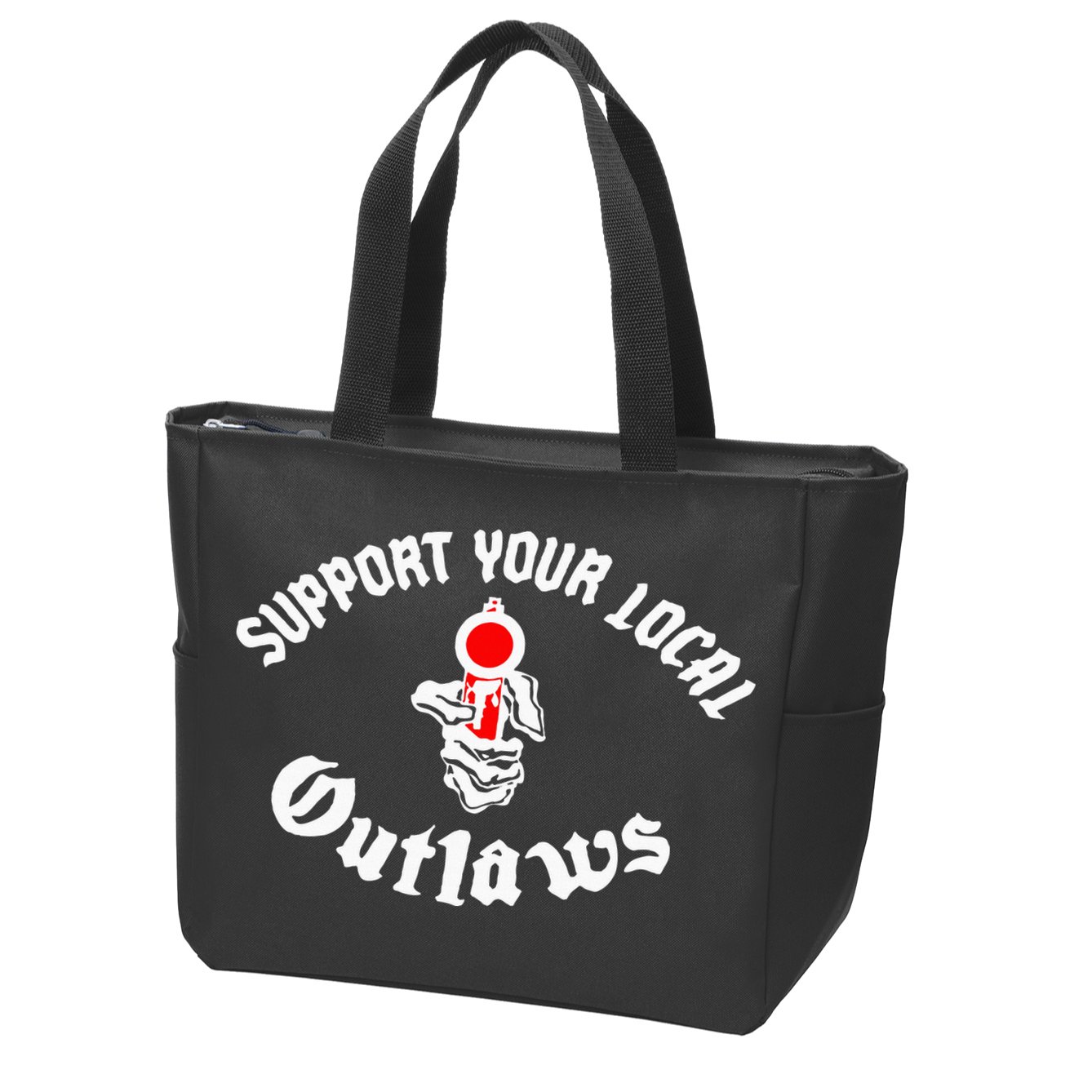 Outlaw Mc Support Zip Tote Bag