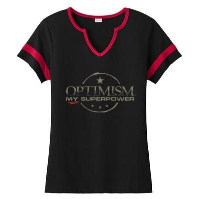 OPTIMISM My Superpower Ladies Halftime Notch Neck Tee