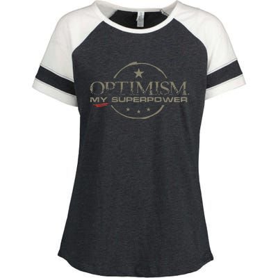 OPTIMISM My Superpower Enza Ladies Jersey Colorblock Tee