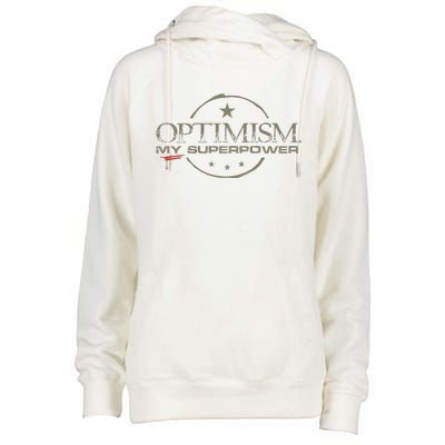 OPTIMISM My Superpower Womens Funnel Neck Pullover Hood