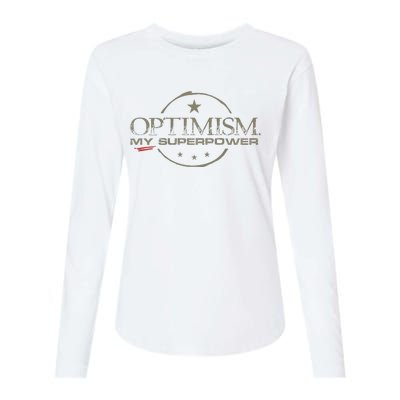 OPTIMISM My Superpower Womens Cotton Relaxed Long Sleeve T-Shirt