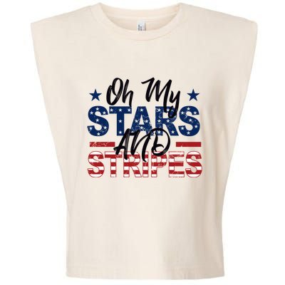 Oh My Stars And Stripes Fourth Of July Gift Garment-Dyed Women's Muscle Tee