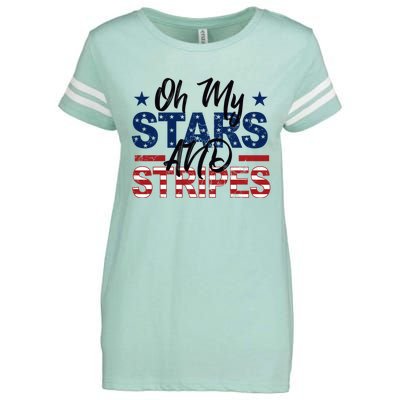 Oh My Stars And Stripes Fourth Of July Gift Enza Ladies Jersey Football T-Shirt