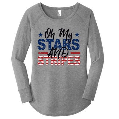 Oh My Stars And Stripes Fourth Of July Gift Women's Perfect Tri Tunic Long Sleeve Shirt