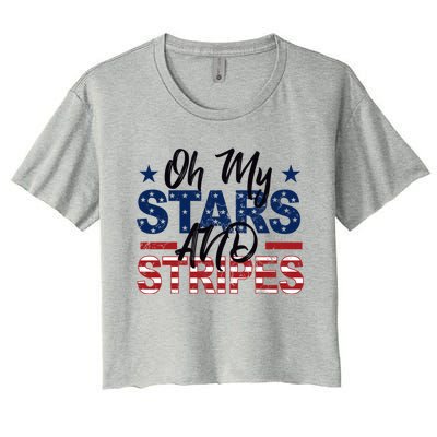 Oh My Stars And Stripes Fourth Of July Gift Women's Crop Top Tee