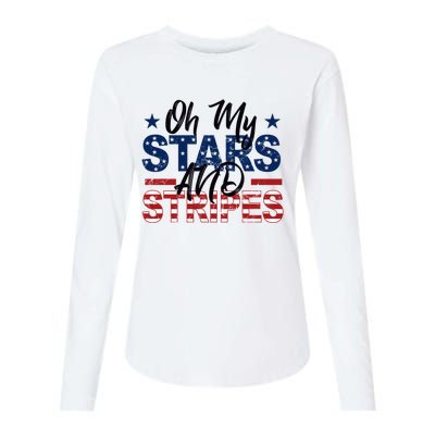 Oh My Stars And Stripes Fourth Of July Gift Womens Cotton Relaxed Long Sleeve T-Shirt