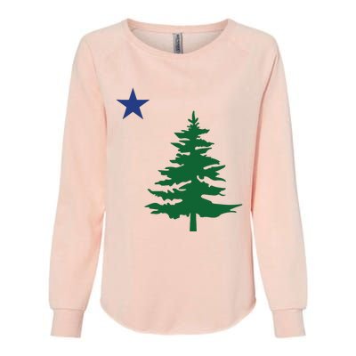 Old Maine State Flag 1901 Pine Tree Star Womens California Wash Sweatshirt