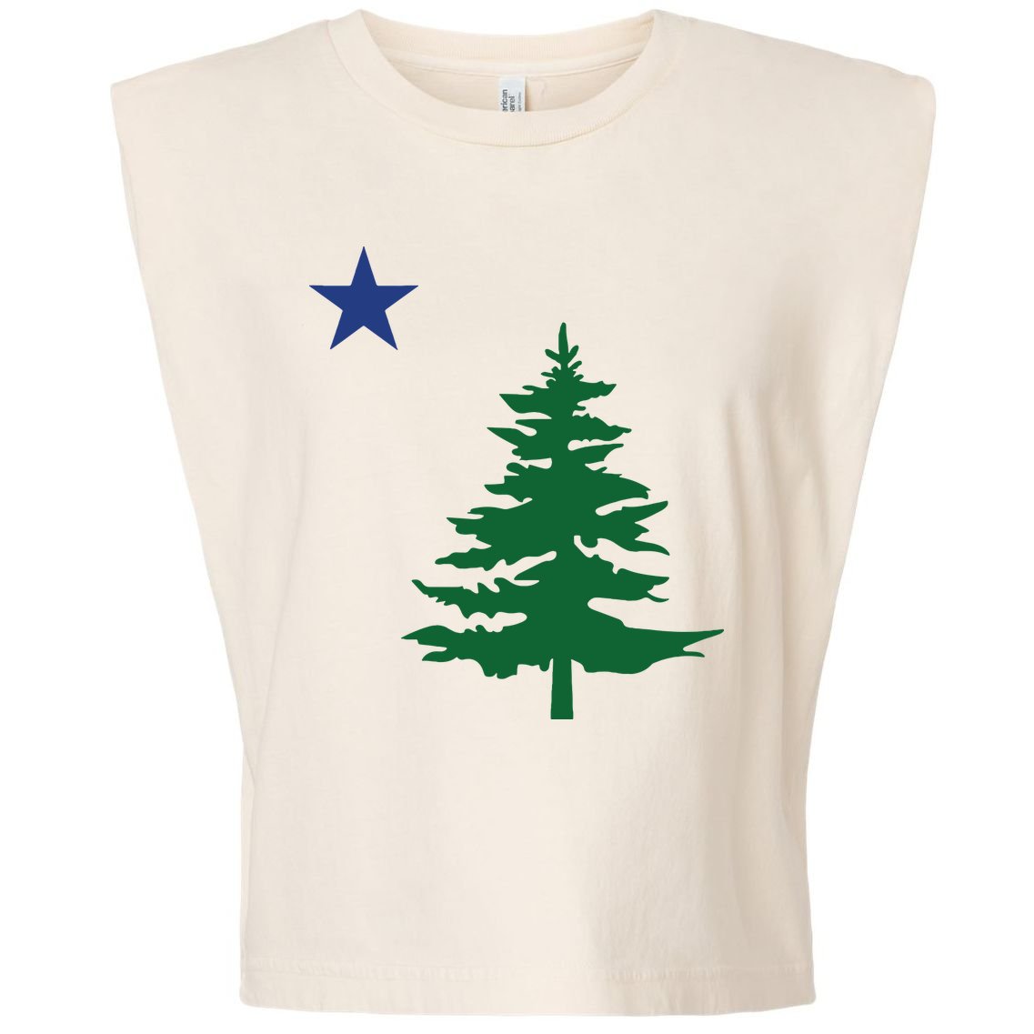 Old Maine State Flag 1901 Pine Tree Star Garment-Dyed Women's Muscle Tee