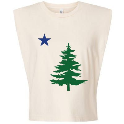 Old Maine State Flag 1901 Pine Tree Star Garment-Dyed Women's Muscle Tee