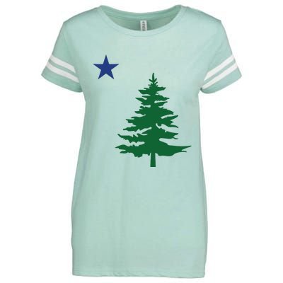 Old Maine State Flag 1901 Pine Tree Star Enza Ladies Jersey Football T-Shirt