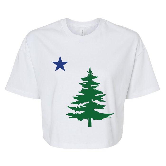 Old Maine State Flag 1901 Pine Tree Star Bella+Canvas Jersey Crop Tee