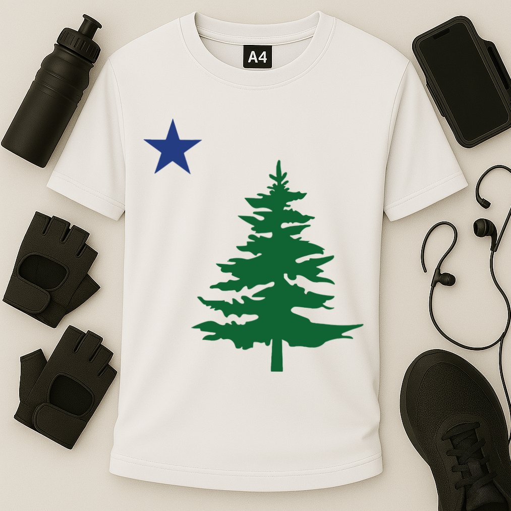 Old Maine State Flag 1901 Pine Tree Star Cooling Performance Crew T-Shirt