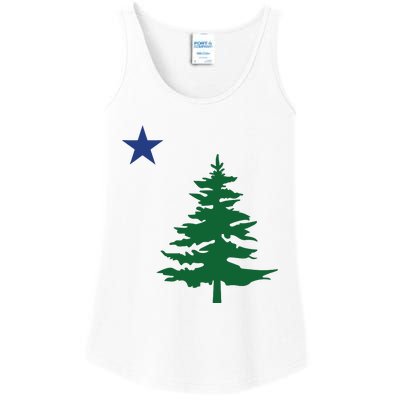 Old Maine State Flag 1901 Pine Tree Star Ladies Essential Tank